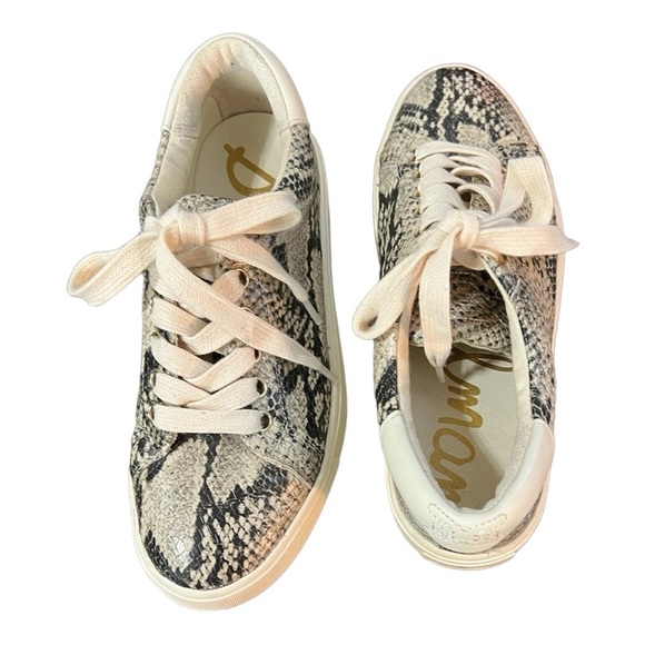 Sam Edelman Ethyl Reptile Print Lace-up Sneakers Size 6M - Picture 8 of 10